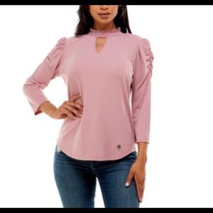 Adrienne Vittadini Women’s 3/4 Sleeve Top With Keyhole New With Tag Size L.